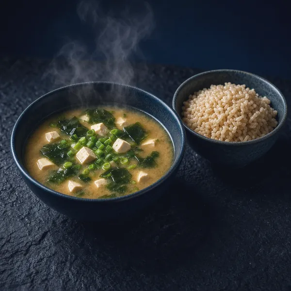 Miso soup with brown rice